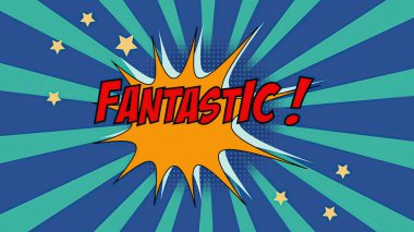 3d illustration - Words fantastic In Comics Style