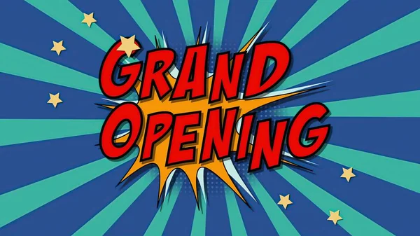 Illustration Words Grand Opening Comics Style — 스톡 사진