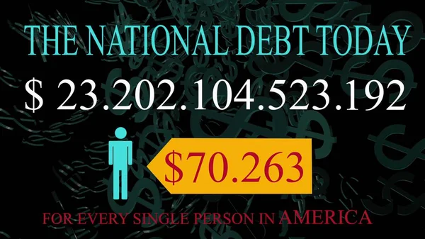 Ілюстрація National Debt Live Clock Counter Usa — стокове фото