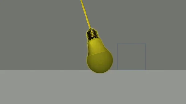 Illustration Hanging Swaying Light Bulb Everything Begins Idea — Stockfoto