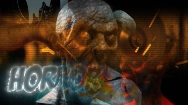 3D illüstrasyon - Korkunç Efektli Korkunç Zombi
