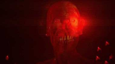 3D illüstrasyon - Korkunç Efektli Korkunç Zombi