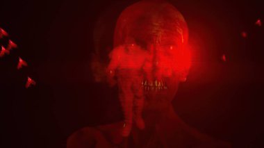 3D illüstrasyon - Korkunç Efektli Korkunç Zombi