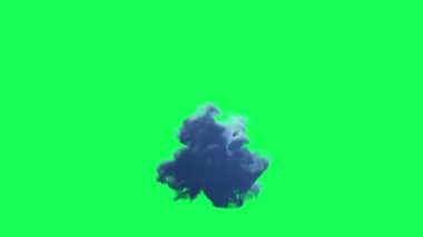 Ateş topu patlamasının canlandırması yeşil ekranda