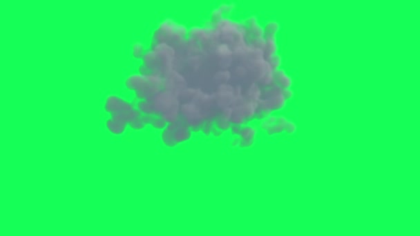 緑の画面上の火球爆発のアニメーション — ストック動画