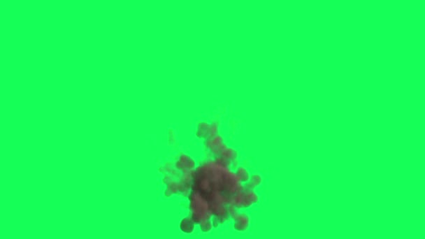 Animation Der Feuerball Explosion Auf Grünem Bildschirm — Stockvideo