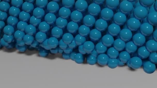 Veel Kleine Bolletjes Vallen Vloeranimatie Creatief Concept Zwaartekracht — Stockvideo