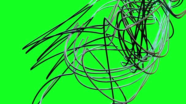 Abstract Rotating Spiral Shape Animated Computer Design Green Screen — Stock Video