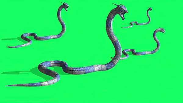 Illustration Snake Green Screen Background — Stock Photo, Image
