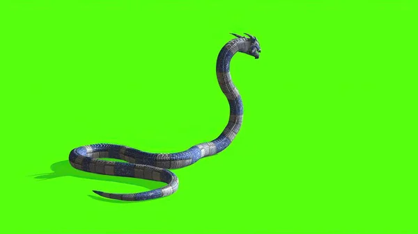 Illustrazione Serpente Uno Schermo Verde Sfondo — Foto Stock