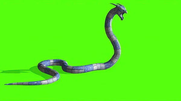 Illustrazione Serpente Uno Schermo Verde Sfondo — Foto Stock