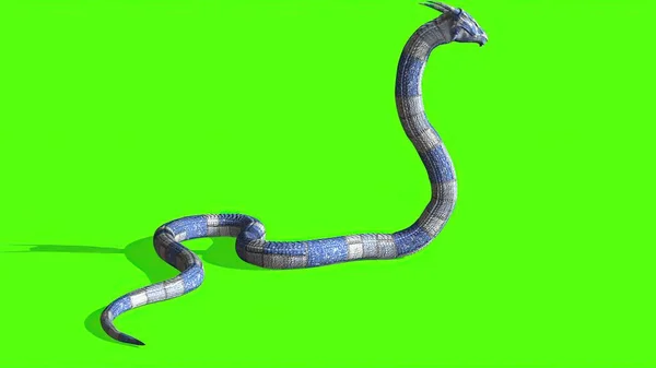Illustration Snake Green Screen Background — Stock Photo, Image