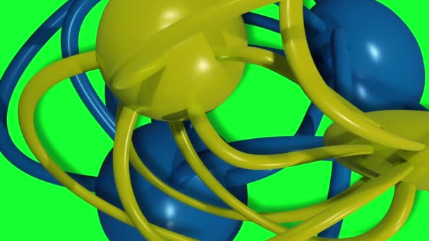 現代のSf背景としての有機的な形を抽象化 緑の画面で3Dアニメーション — ストック動画