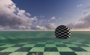 fantezi manzara küre ile