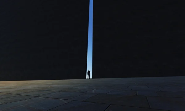 Samotna osoba spacery po — Zdjęcie stockowe