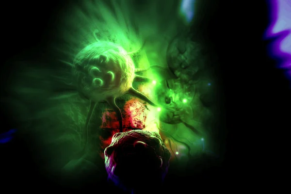 Krebszelle aus 3D-Software — Stockbild Krebszelle — Stockfoto