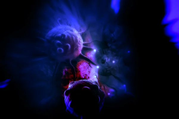 Krebszelle aus 3D-Software — Stockbild Krebszelle — Stockfoto