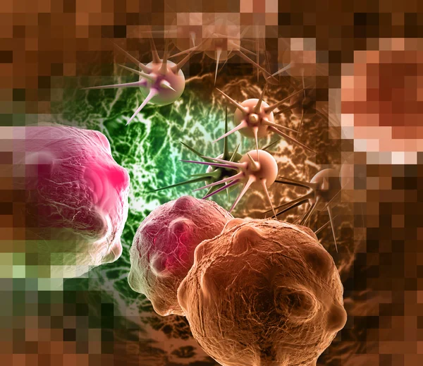 Cancer cell pixelated — Stock Photo, Image