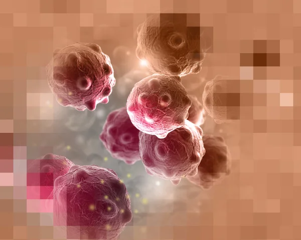 Rakovinné buňky pixelated — Stock fotografie