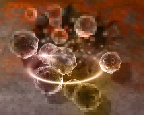 암 세포 pixelated — 스톡 사진