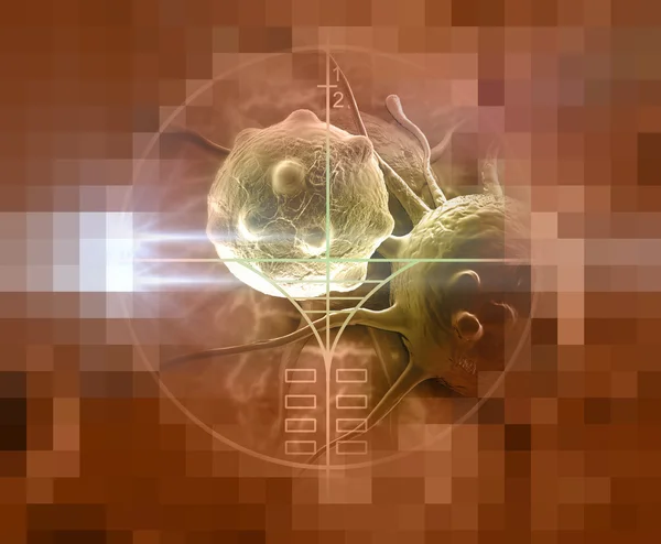 Cancer cell pixelated — Stockfoto