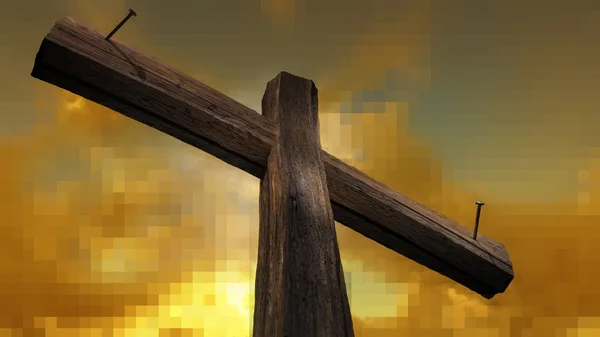 Holzkreuz — Stockfoto