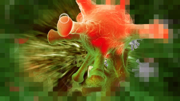 Cancer cell pixelated — Stock Photo, Image