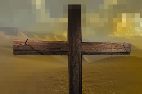 Крест концом два гвоздя — стоковое фото