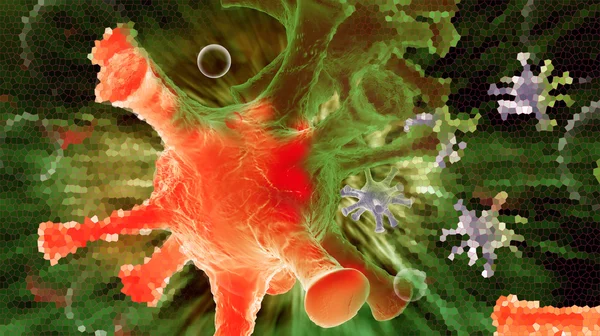 Cancer cell pixelated — Stock Photo, Image