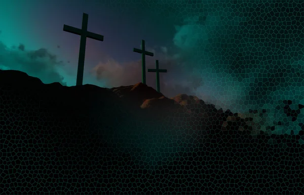 Gün batımında üç haç