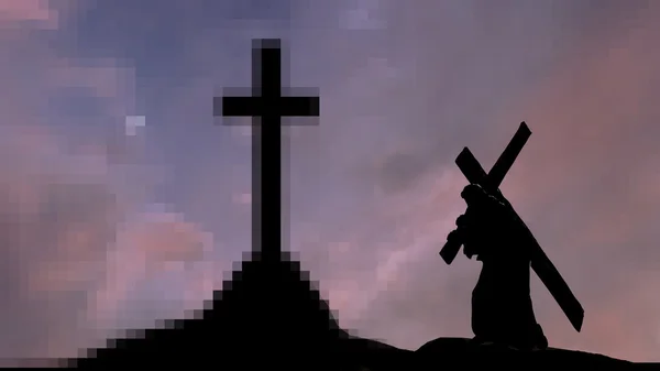 Christus die het kruis draagt — Stockfoto