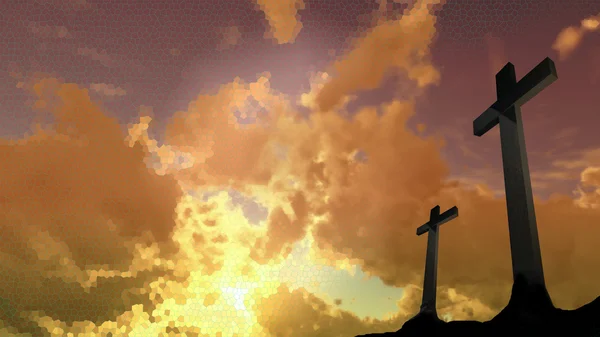 Crosses  silhouette — Stock Photo, Image