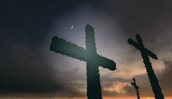 Krzyż sylwetka — Zdjęcie stockowe