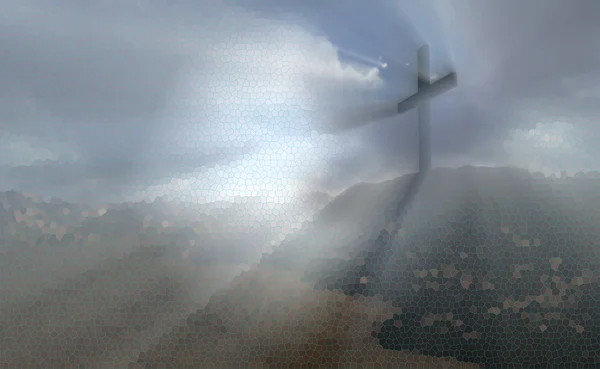 gün batımında haçlar