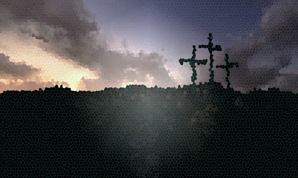 Three Crosses at Sunset — Stock Photo, Image