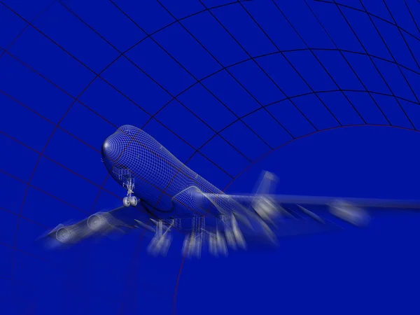 Modelo de aeronave no túnel de vento Imagens Royalty-Free