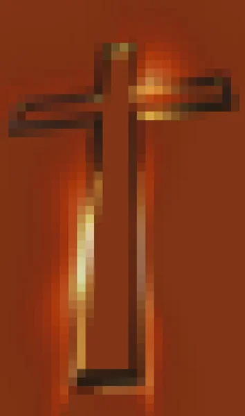 Деревянный крест с лучами — стоковое фото