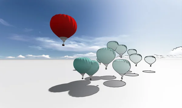 The Leader red hot air balloons — Stock Photo, Image