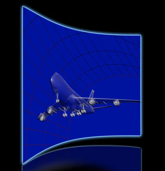 Model letadla v aerodynamickém tunelu — Stock fotografie