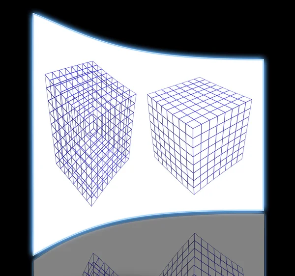 Wireframe van twee vakken — Stockfoto