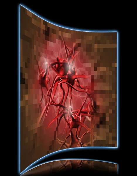 Kanser hücre pixelated — Stok fotoğraf