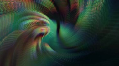 Yanardöner yeşil ve kırmızı dalgalar soyut bir sıvı ışık desenine dönüşüyor.