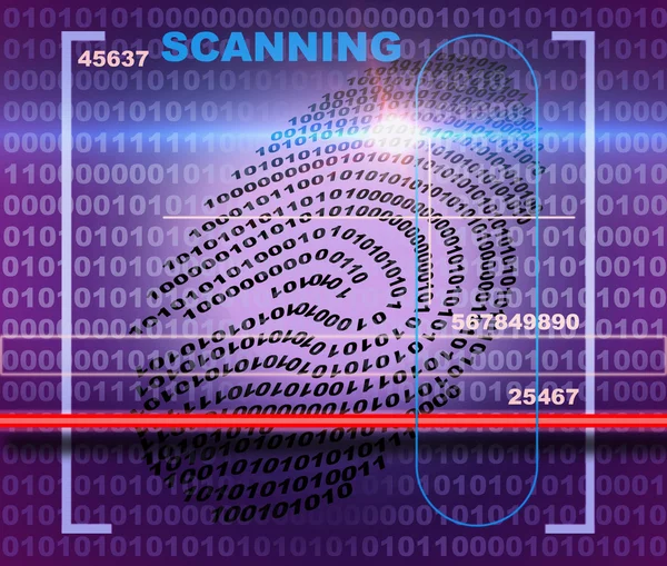 Escáner de huellas dactilares hecho en software 2d —  Fotos de Stock