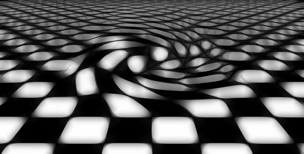 Plano quadriculado preto-branco feito em software 3d — Fotografia de Stock