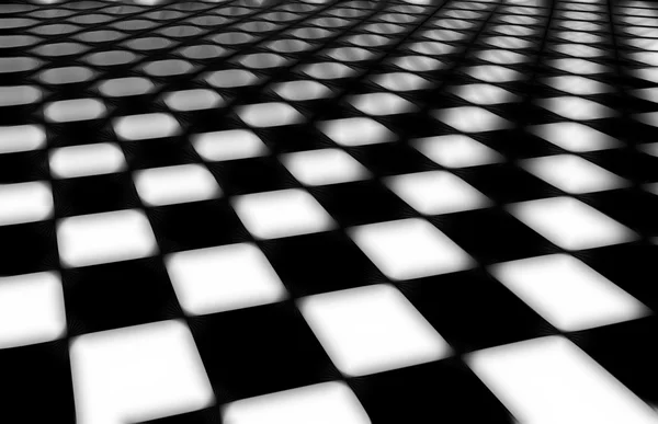 Fekete-fehér kockás sík készült 3D-s szoftver — Stock Fotó