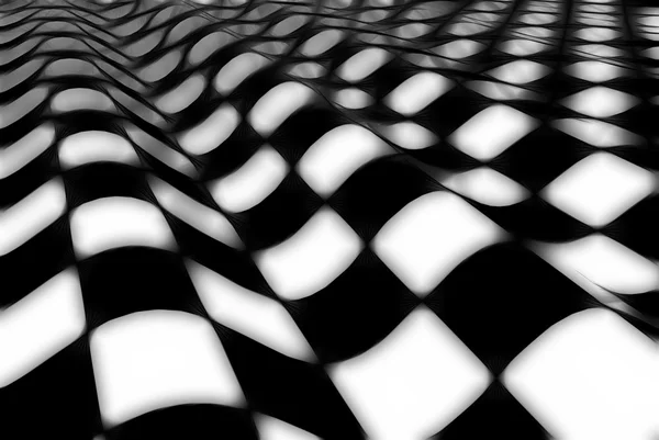 Fekete-fehér kockás sík készült 3D-s szoftver — Stock Fotó
