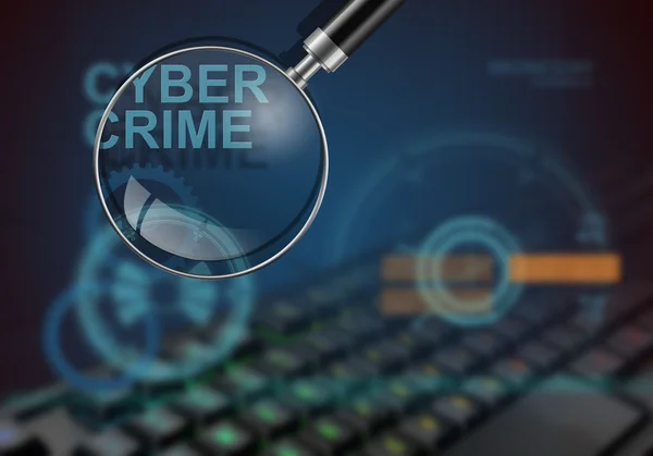 Hi tech infographics of cyber crime made in 3d software — Stock Photo, Image