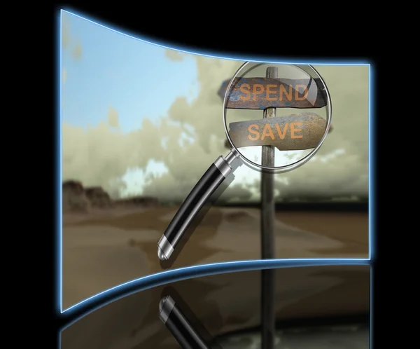 Sinal de direção gastar - salvar feito em software 3d — Fotografia de Stock