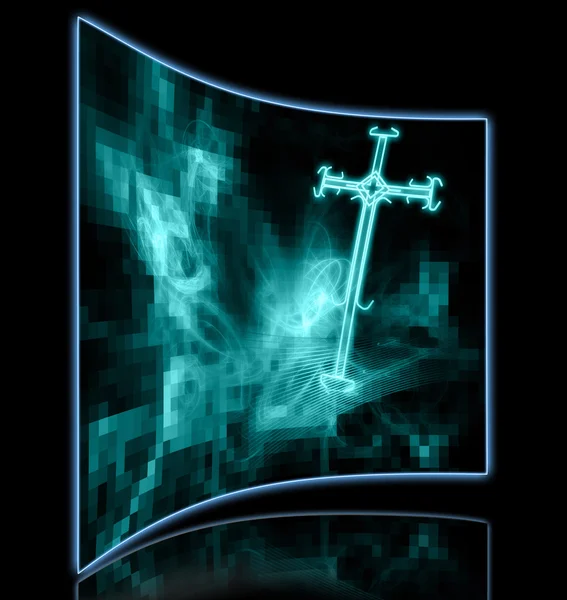 Lichtkreuz aus 3D-Software — Stockfoto