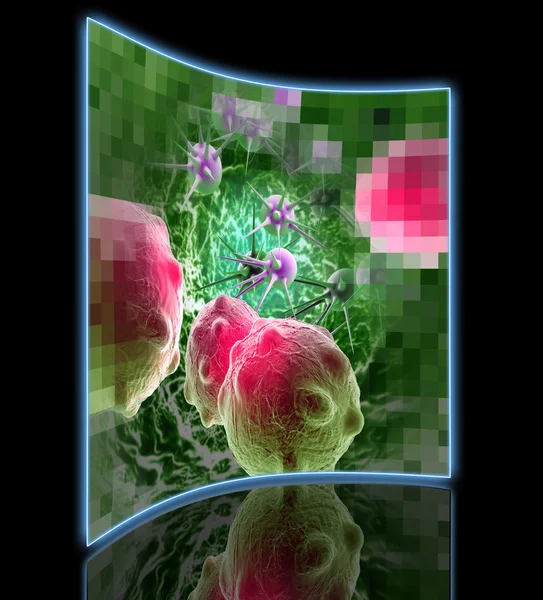 Ракові клітини, зроблені в 3d програмному забезпеченні — стокове фото